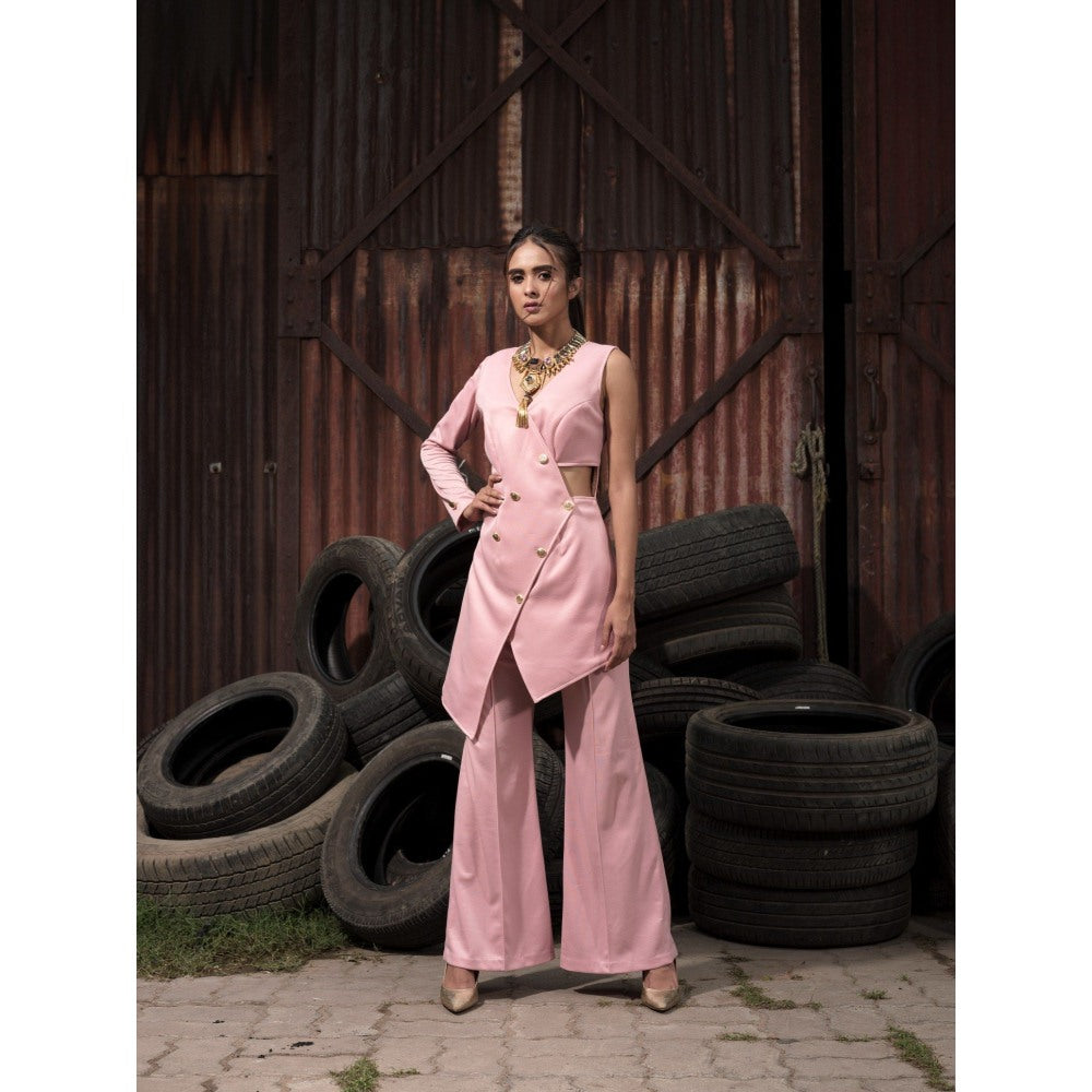 Label Suravika S Pink Eye Spy Co-Ord (Set of 2)