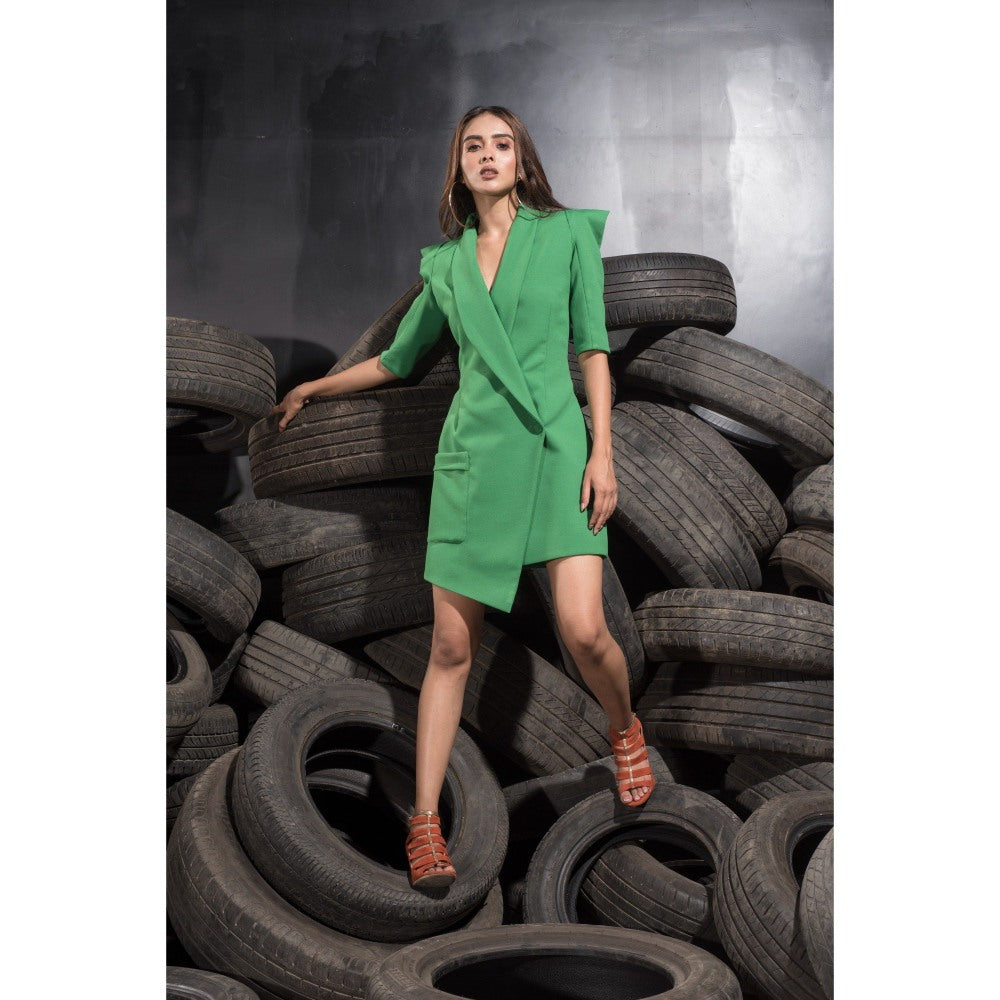 Label Suravika S Green Elf Blazer Dress