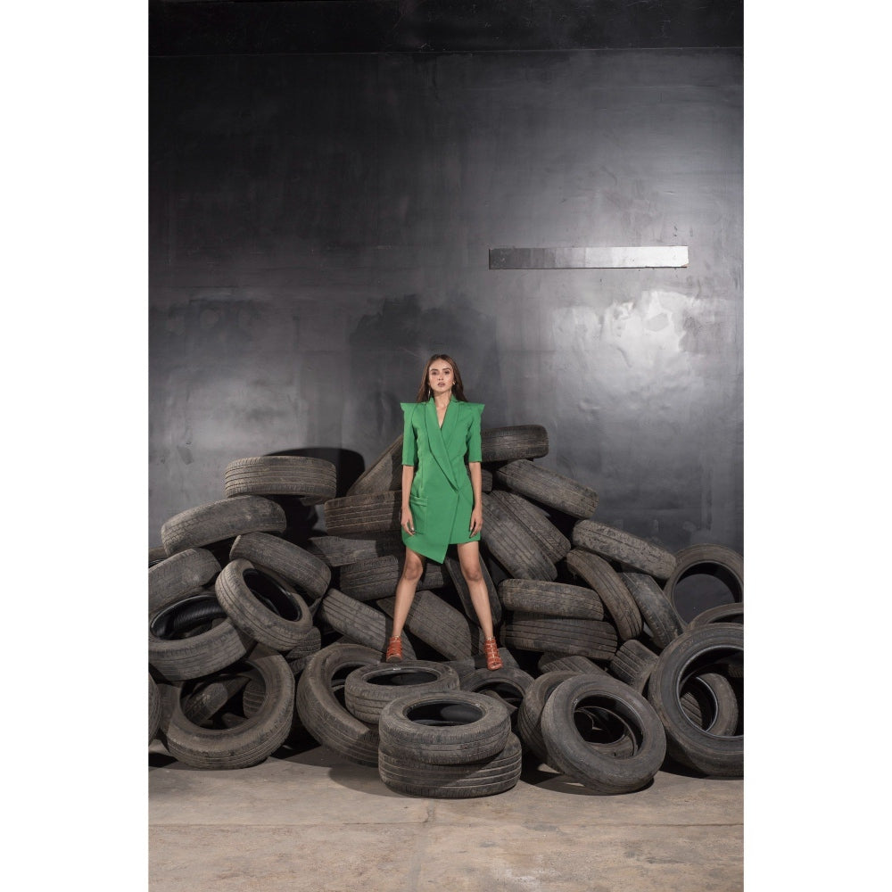 Label Suravika S Green Elf Blazer Dress
