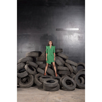 Label Suravika S Green Elf Blazer Dress