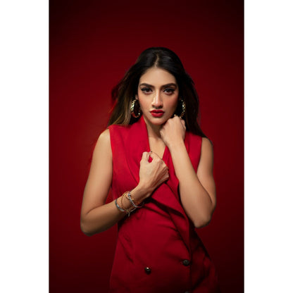 Label Suravika S Red Rouge Co-Ord (Set of 2)