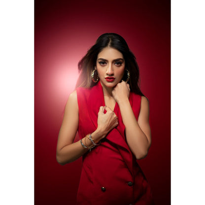 Label Suravika S Red Rouge Co-Ord (Set of 2)