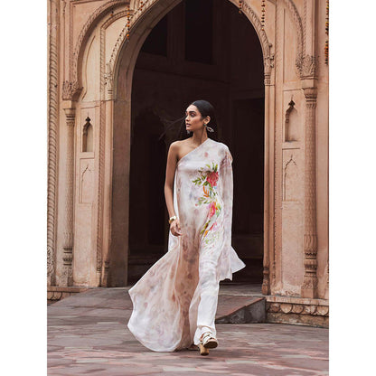 LABEL NAARITI Afreen Ivory Top with Palazzo (Set of 2)