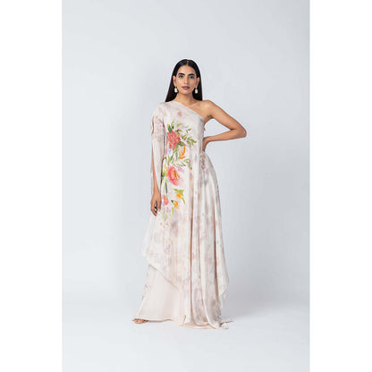 LABEL NAARITI Afreen Ivory Top with Palazzo (Set of 2)