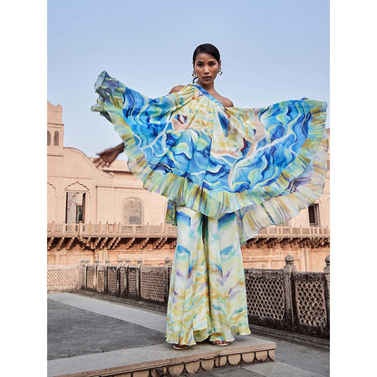 LABEL NAARITI Osheen Multi-Color Top with Sharara (Set of 2)