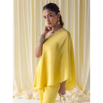 LABEL NAARITI Zurain Yellow Top with Sharara (Set of 2)