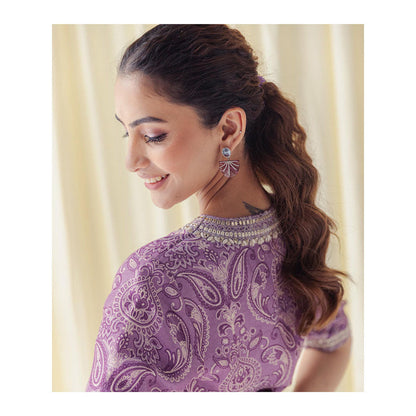 LABEL NAARITI Zaina Lavender Kurti with Palazzo and Dupatta (Set of 3)