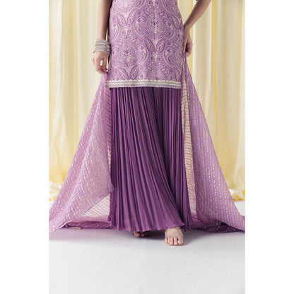LABEL NAARITI Zaina Lavender Kurti with Palazzo and Dupatta (Set of 3)