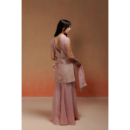 LABEL NAARITI Aalia - Pink Kurta With Sharara And Dupatta