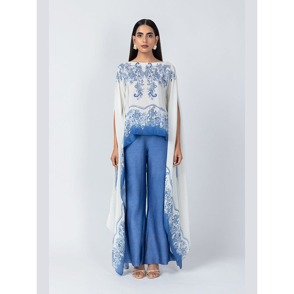 LABEL NAARITI Azure Blue Top with Palazzo