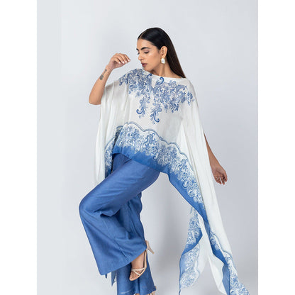 LABEL NAARITI Azure Blue Top with Palazzo