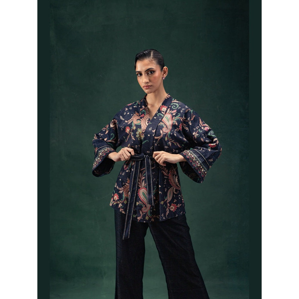 LABEL NAARITI Yasmin Black Regular Fit Co-Ord Set