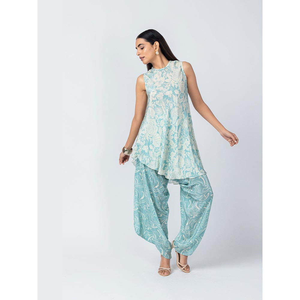 LABEL NAARITI Indus Green Printed Dhoti Sets