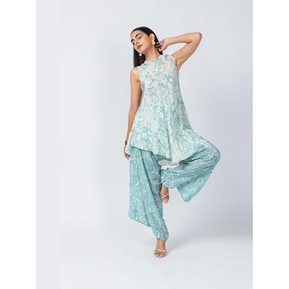 LABEL NAARITI Indus Green Printed Dhoti Sets