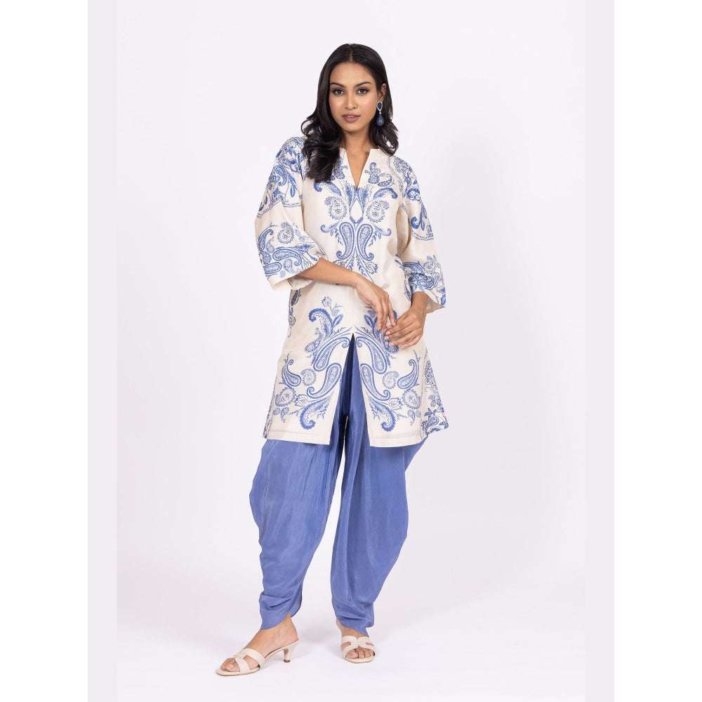 LABEL NAARITI Aza Blue Thread Work Dhoti Sets