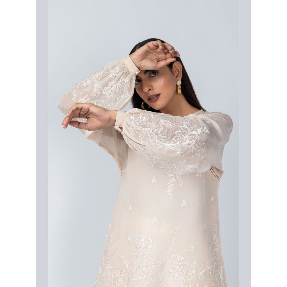 LABEL NAARITI Arzoo Ivory Regular Fit Thread Work Palazzo Sets