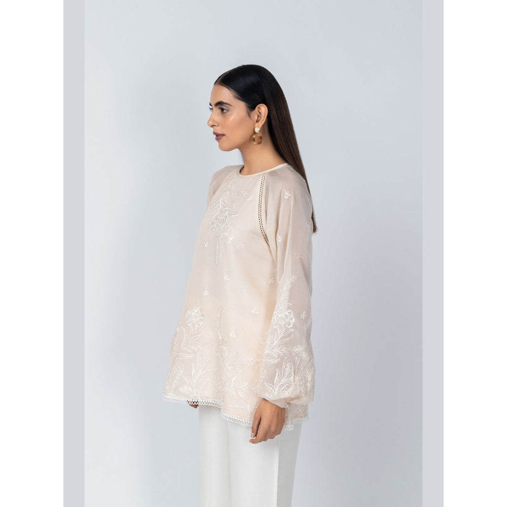 LABEL NAARITI Arzoo Ivory Regular Fit Thread Work Palazzo Sets