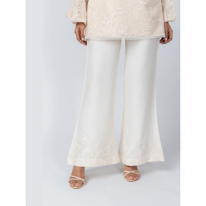 LABEL NAARITI Arzoo Ivory Regular Fit Thread Work Palazzo Sets