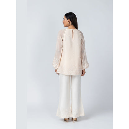 LABEL NAARITI Arzoo Ivory Regular Fit Thread Work Palazzo Sets