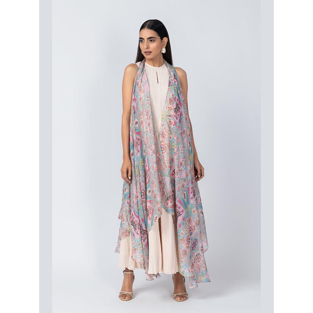 LABEL NAARITI Roohi White Printed Reular Fit Sharara Sets