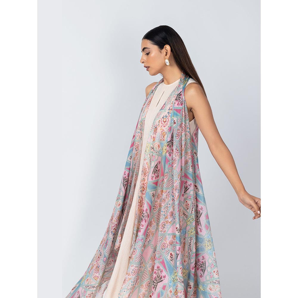 LABEL NAARITI Roohi White Printed Reular Fit Sharara Sets