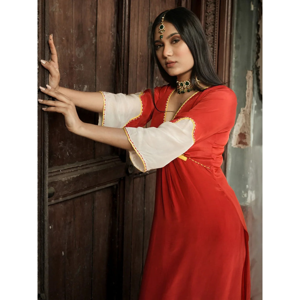 Label Ruby Royal Red Kurta with Pant and Dupatta (Set of 3)