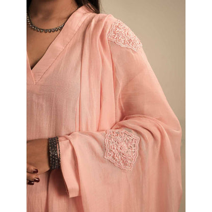 Label Ruby Beautifully Pastel Pink Anarkali with Pant and Dupatta (Set of 3)