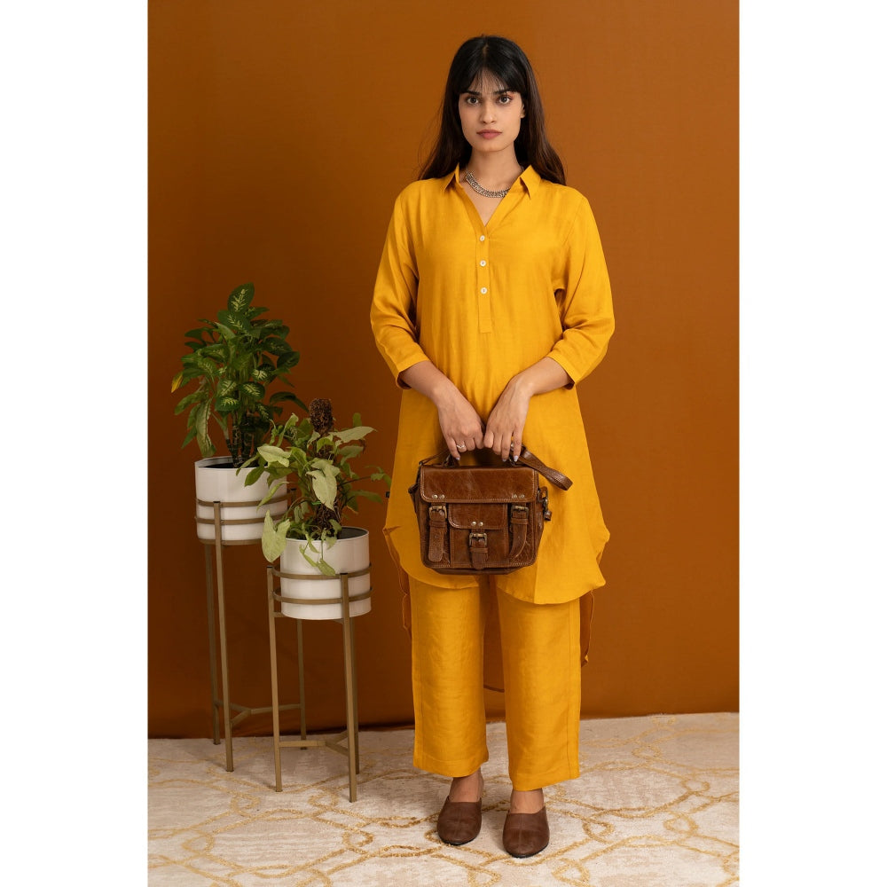 Label Ruby Elegance In Mustard Linen Co-Ord (Set of 2)