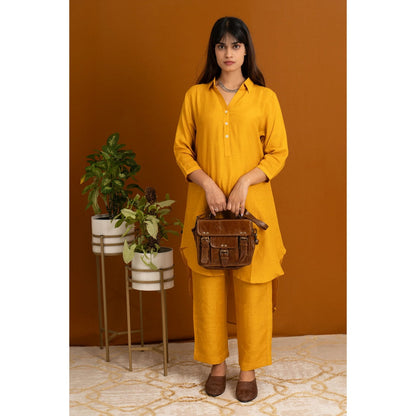 Label Ruby Elegance In Mustard Linen Co-Ord (Set of 2)