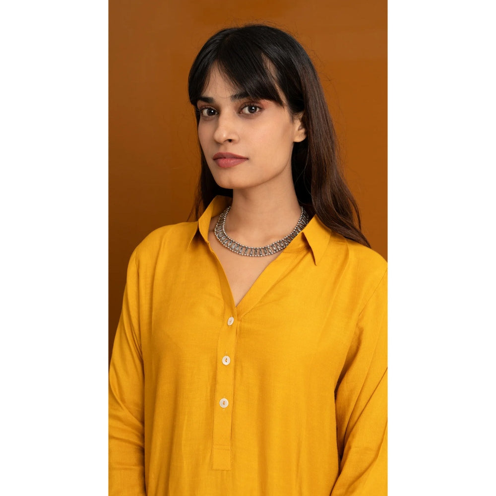 Label Ruby Elegance In Mustard Linen Co-Ord (Set of 2)
