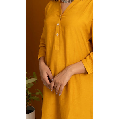 Label Ruby Elegance In Mustard Linen Co-Ord (Set of 2)