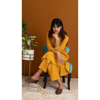 Label Ruby Elegance In Mustard Linen Co-Ord (Set of 2)