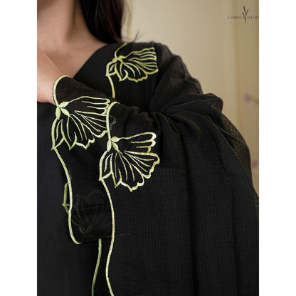 Label Ruby Black Chanderi Kurta with Pant and Dupatta