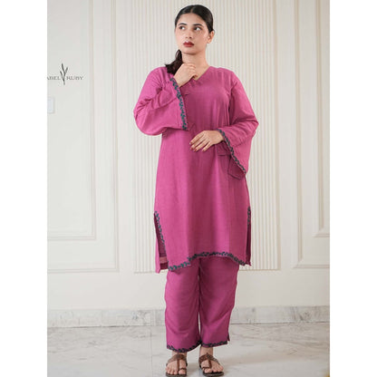 Label Ruby Pakistani Pink Pure Chanderi Co-Ord Set