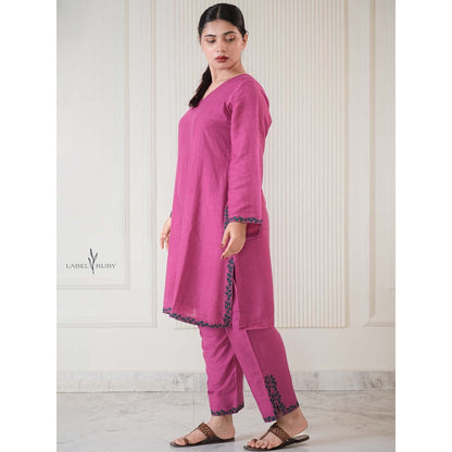 Label Ruby Pakistani Pink Pure Chanderi Co-Ord Set