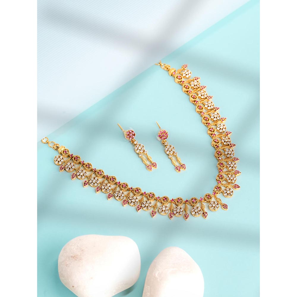 Label Ruby Regal Emerald And Gold Heritage Necklace and Earrings
