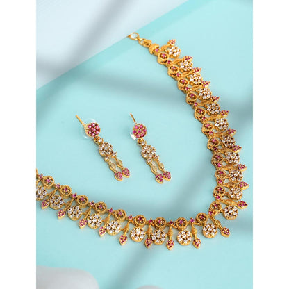 Label Ruby Regal Emerald And Gold Heritage Necklace and Earrings