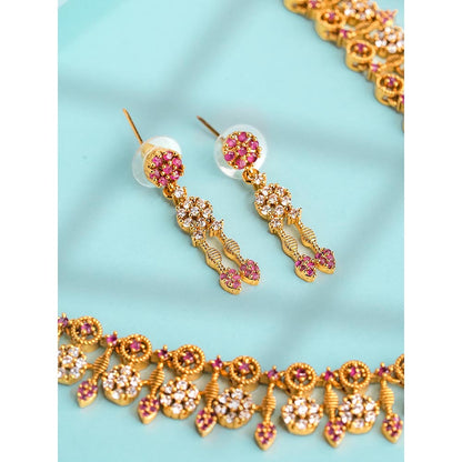 Label Ruby Regal Emerald And Gold Heritage Necklace and Earrings
