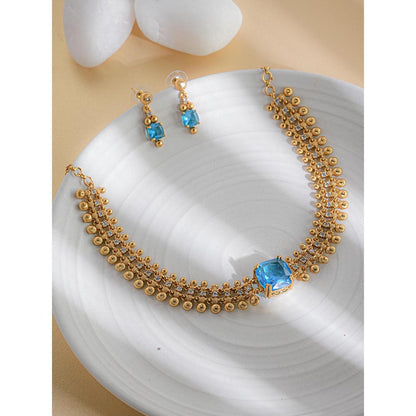 Label Ruby Luxury Emerald and Gold Blue Jewellery Set