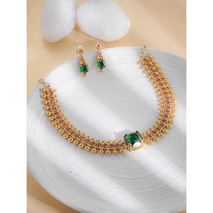 Label Ruby Luxury Emerald and Gold Green Jewellery Set