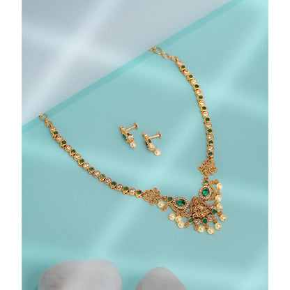 Label Ruby Green Emerald and Gold Floral Jewellery Set