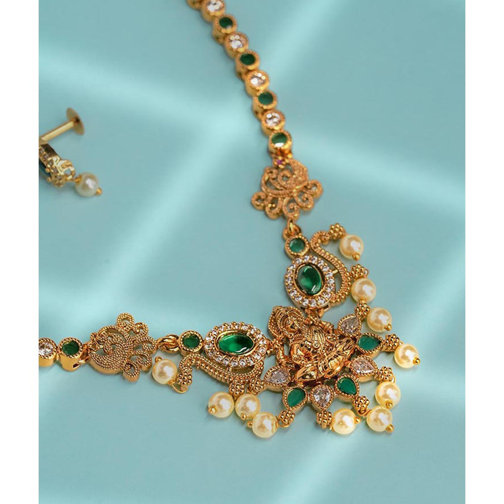 Label Ruby Green Emerald and Gold Floral Jewellery Set