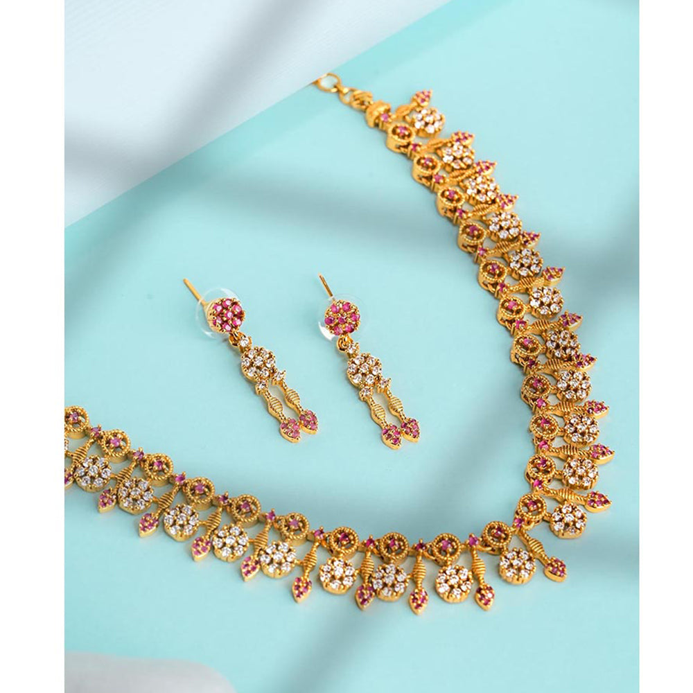 Label Ruby Pink Regal Emerald and Gold Heritage Jewellery Set