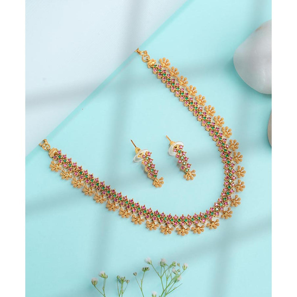 Label Ruby Multi-]Colour Modern Silver Emerald Teardrop Jewellery Set