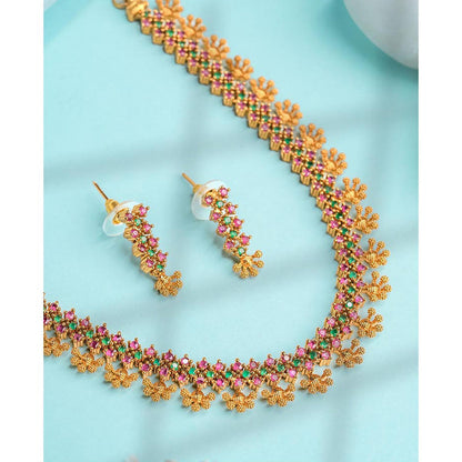 Label Ruby Multi-]Colour Modern Silver Emerald Teardrop Jewellery Set