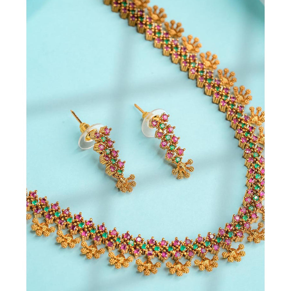 Label Ruby Multi-]Colour Modern Silver Emerald Teardrop Jewellery Set