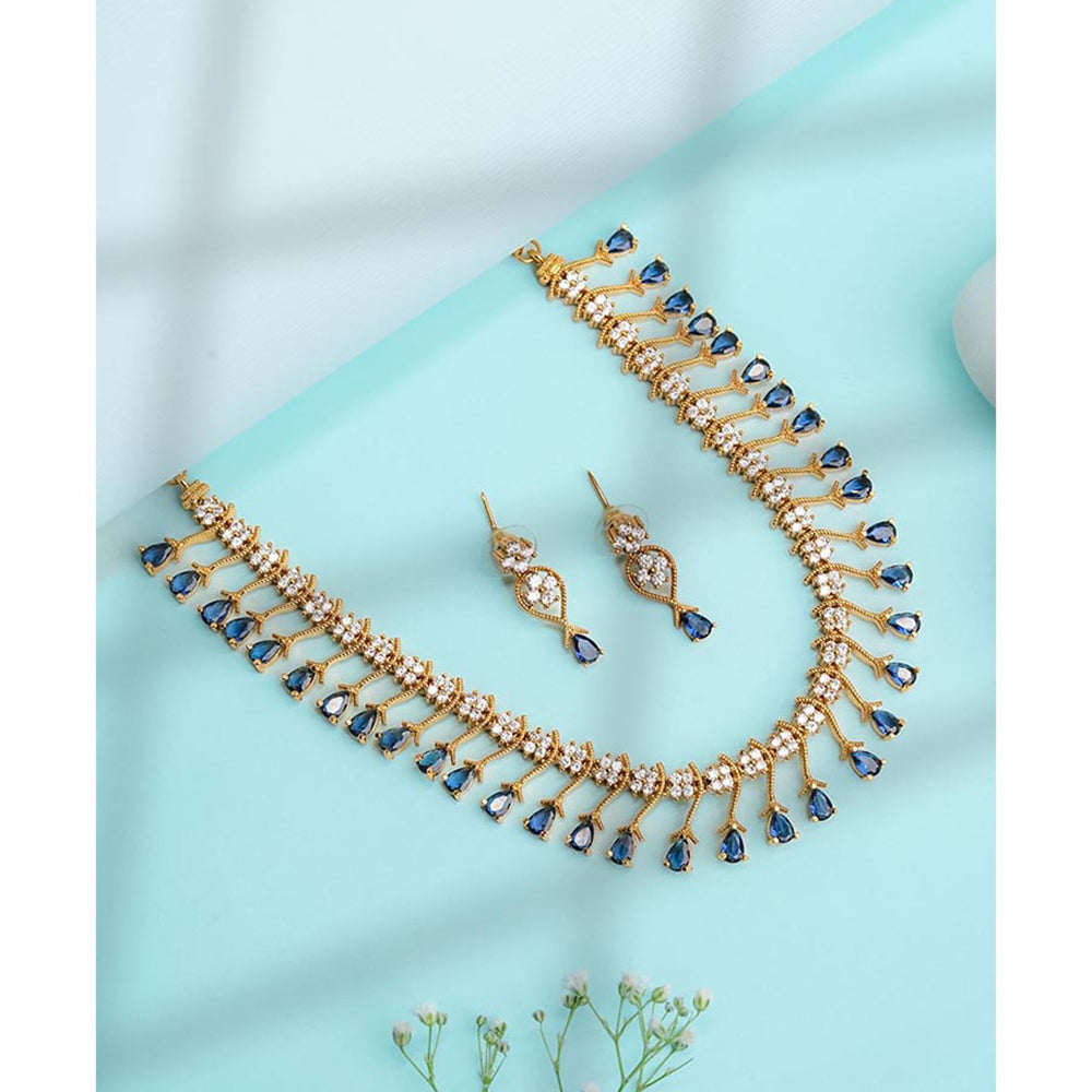 Label Ruby Blue Floral Tennis Jewellery Set