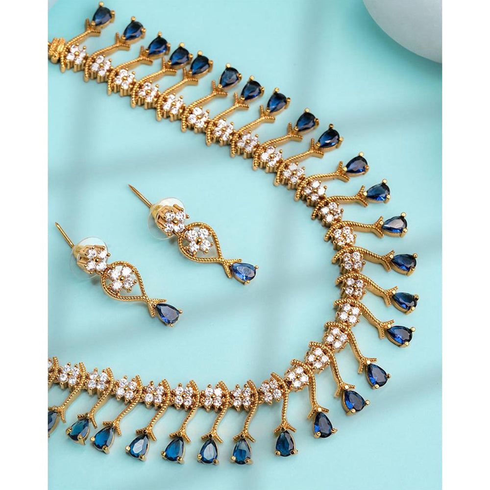 Label Ruby Blue Floral Tennis Jewellery Set