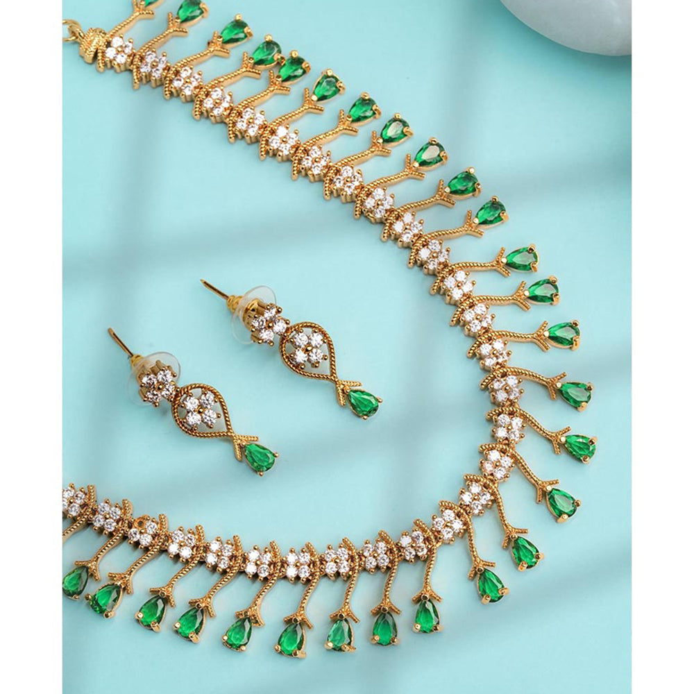 Label Ruby Green Floral Tennis Jewellery Set