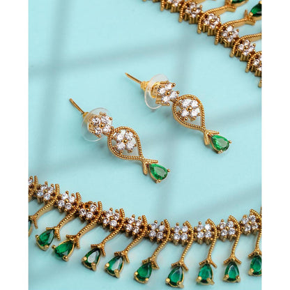 Label Ruby Green Floral Tennis Jewellery Set